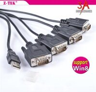 Cáp chuyển đổi USB sang 4 cổng Com Rs232 - Ztek ZE552A