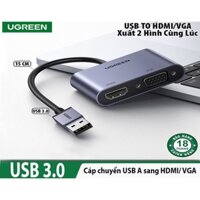 Cáp chuyển đổi USB sang HDMI hoặc VGA Ugreen 20518