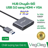 Cáp chuyển đổi USB sang HDMI+VGA Veggieg V-Z918