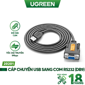 Cáp chuyển đổi USB to Com Ugreen 20201 - 1,5m