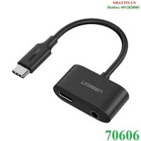 Cáp chuyển đổi USB Type-C sang 3.5mm hỗ trợ cổng sạc Type-C Ugreen 70606 cao cấp