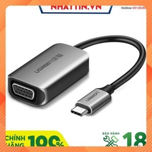 Cáp chuyển đổi USB Type-C sang VGA vỏ nhôm Ugreen 50316 chính hãng