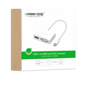 Cáp chuyển đổi USB type C to HDMI/VGA Ugreen 30843