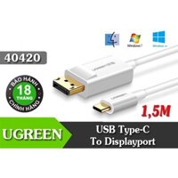 Cáp chuyển đổi USB Type C to Displayport dài 1.5m hỗ trợ 4K chính hãng Ugreen 40420