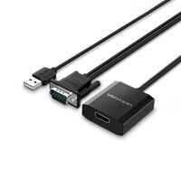 Cáp chuyển đổi VENTION VGA sang HD với USB2.0 và giắc cắm âm thanh và Bộ nguồn VGA cho Máy tính xách tay PC -Size 0,5m