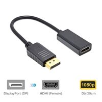 Cáp chuyển DP DisplayPort sang HDMI âm dài 20cm - Hỗ trợ FullHD HL1221