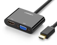 Cáp chuyển HDMI ra HDMI ra VGA + Audio 20Cm Ugreen  40744