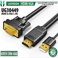 Cáp chuyển HDMI to VGA Ugreen 30449 MM117 UNITEK128DBK (Độ phân giải:1920*1080P@60Hz)