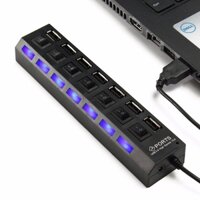 Cáp chuyển Hub SANNY chia 7 cổng (port) usb có công tắc tốc độ 2.0 Hi-Speed loại 1 full box vỹ [BH 3 tháng]