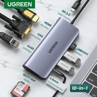 Cáp Chuyển Hub Ugreen 10 in 1 USB Type C Ra HDMI 4K Cao Cấp Ugreen 80133