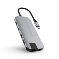 Cáp chuyển Hyperdrive 8 in 1 Type-C to HDMI/LAN/USB-C/USB 3.1/Mini Displayport/SD/TF (HD247B)