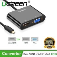 Cáp Chuyển Micro HDMI To HDMI Và VGA chính hãng Ugreen 30355