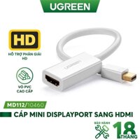 Cáp chuyển Mini Displayport to Hdmi, hỗ trợ phân giải 1920*1080_ Cáp Thunderbolt to HDMI Ugreen 10460 Chính hãng