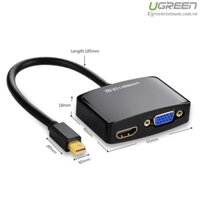 Cáp Chuyển Mini Displayport Sang VGA Và HDMI UGREEN 20422 - Thunderbolt To VGA và HDMI - Hàng Chính Hãng