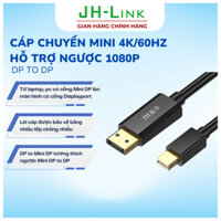 Cáp chuyển Mini DP to DP 4K/60Hz hỗ trợ ngược 1080P kết nối từ màn hình ra máy tính/laptop/PC