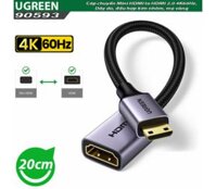 Cáp chuyển Mini HDMI to HDMI 2.0 4K60Hz dài 20cm Ugreen 90593