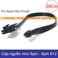 Cáp chuyển nguồn Mini 6pin ra 8pin 6+2 - Dây nguồn Video card Mac Pro G5 6PIN mini sang 6pin/8pin 35Cm Brawis BR-CB6PMN8P6235CMBK [bonus]