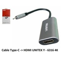 Cáp chuyển từ máy tính cổng usb type C sang màn hình TV HDMI 4Kx2K UNITEK Y 6316