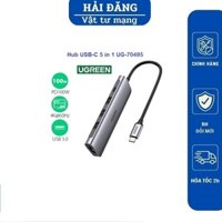 Cáp chuyển Type C 5 in 1 to HDMI, USB 3.0, PD USB C Ugreen 70495 Hàng chính hãng Bảo hành 12 tháng