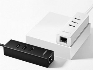 Cáp chuyển USB 2.0 to LAN + Hub USB 2.0 Ugreen 30301