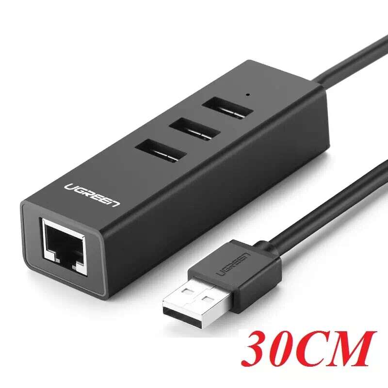 Cáp chuyển USB 2.0 to LAN + Hub USB 2.0 Ugreen 30301