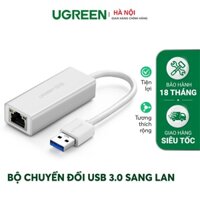 Cáp chuyển USB 3.0 to Lan hỗ trợ 10/100/1000 Mbps chính hãng Ugreen UG-20256