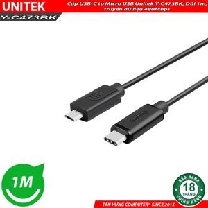 Cáp chuyển USB 3.1 USB Type-C sang Micro USB Unitek Y-C473BK