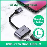 Cáp chuyển USB C 1 to 2 cổng Ugreen 60165 CM232 (Audio+sạc PD 15W type C)