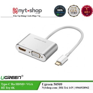 Cáp chuyển USB-C ra HDMI + VGA Ugreen 50509