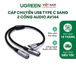Cáp chuyển USB-C sang 2 cổng Audio 3.5 Ugreen 30732