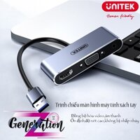 CÁP CHUYỂN USB RA HDMI + VGA + DC 3.5 AUDIO UNITEK V305A