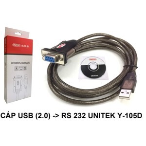 Cáp chuyển USB ra RS232 đầu cái 1.5M Unitek Y-105D