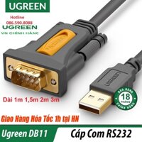 Cáp Chuyển USB sang COM RS232 Cao Cấp Ugreen 20210 20211 20222 20223 Dài 1m-3m - CHính Hãng (chípset PL2303)