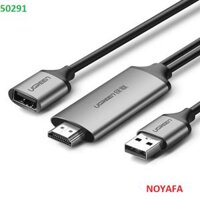 Cáp chuyển USB sang HDMI Ugreen 50291 dài 1.5m - Kết nối điện thoại, PC với TV, máy chiếu dễ dàng