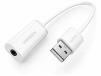 Cáp Chuyển USB Sang Jack Audio 3.5mm (Mic + Loa) Ugreen 30712 ( Trắng )