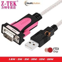 Cáp chuyển USB sang RS232 dài 1.8m 3m 5m 10m 15m 20m Chip FTDI chính hãng Ztek, USB to COM ztek
