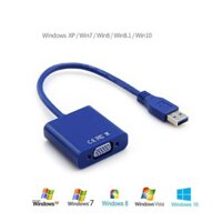 CÁP CHUYỂN USB SANG VGA (XANH) - KẾT NỐI MÁY CHIẾU, MÀN HÌNH CRT HAY LCD VỚI PC HAY NOTEBOOK THÔNG QUA CỔNG USB