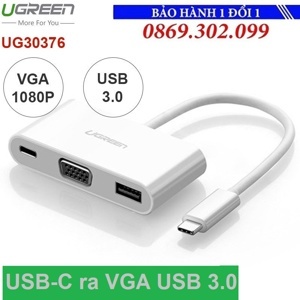 Cáp chuyển USB Type C 3.1 to USB 3.0 + VGA Ugreen 30376