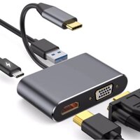 Cáp chuyển USB Type-c ra 4 cổng HDMI/ VGA/ USB và cổng sạc hỗ trợ chế độ Dex