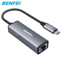 Cáp Chuyển Usb Type C Ra Sang Mạng Lan RJ45 Tốc Độ 1GB BENFEI Cho Macbook Laptop Smart Phone