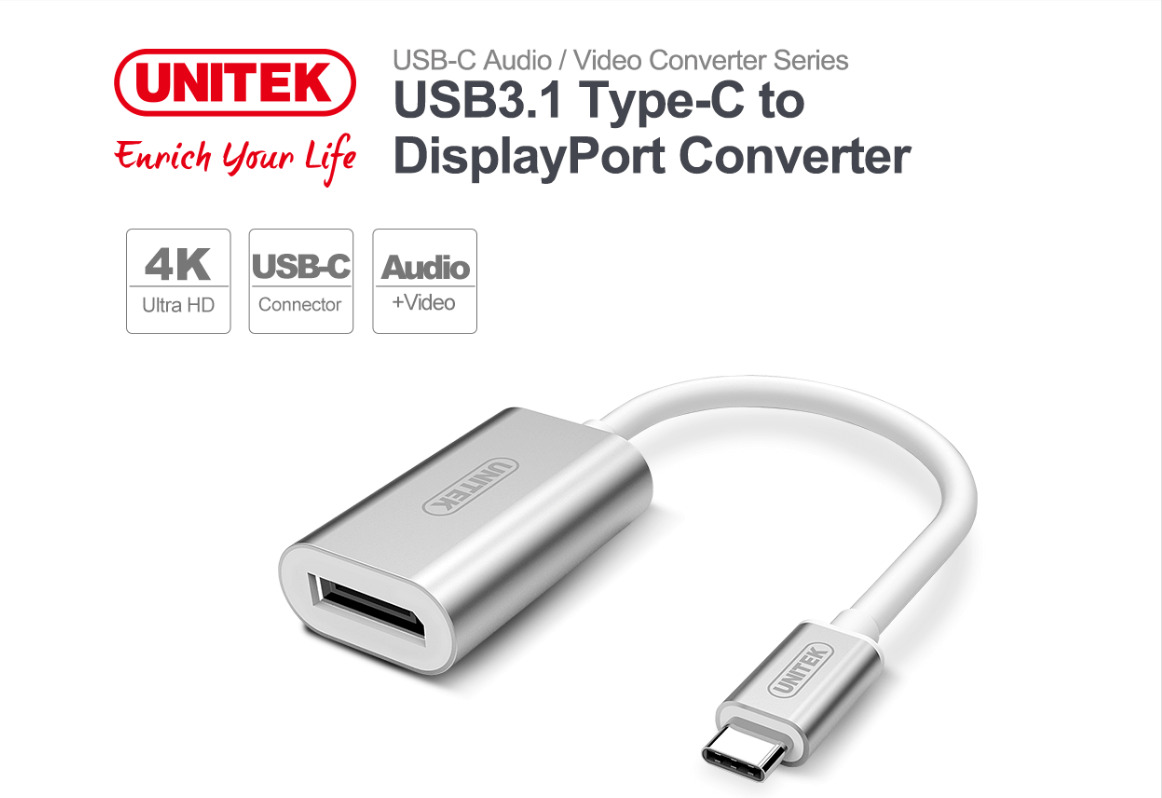 Cáp chuyển USB Type C to Displayport Unitek Y-6317