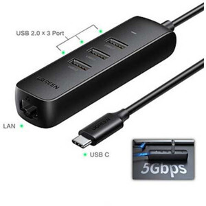 Cáp chuyển USB Type C to Lan + USB HUB Ugreen 10917