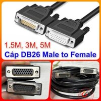 Cáp COM DB26 Male to Female dài 1.5M 3M 5M đực-cái. Truyền dữ liệu điều khiển cho máy công nghiệp, điện tử máy lập trình