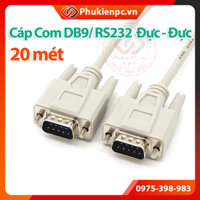 Cáp COM DB9 RS232 Đực-Đực nối thẳng 20M Male to Male cho máy lập trình PLC, màn hình điều khiển, công nghiệp tự động hóa