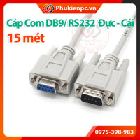 Cáp COM DB9 RS232 nối thẳng DB9 Đực sang DB9 Cái dài 15M cho máy lập trình PLC máy CNC công nghiệp tự động hóa, máy y tế