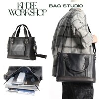 Cặp công sở nam đi làm có quai xách tay giỏ đeo chéo đi học da cao cấp đựng tài liệu laptop máy tính bảng KINDEE