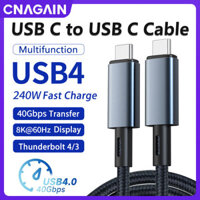 Cáp đa chức năng USB kép CNAGAIN 4 / 3.2, Dây truyền PD 240W / 100W Type C 40Gbps, Cáp chuyển đổi 8K @ 60HZ Thunderbolt 4 / 3 cho điện thoại I 15 / Pad Pro / Samsung Galaxy S24 S23 / PC Laptop