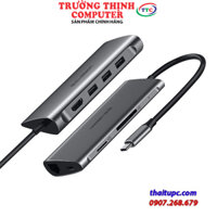 Cáp đa năng USB C to HDMI + USB 3.0 + LAN 1Gbps + Card Reader Ugreen 50538