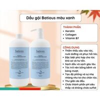cặp dầu gội batious màu xanh