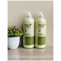CẶP DẦU GỘI BIOTIN COLAGEN XANH LÁ 1000ML ( CHUẨN AUT)